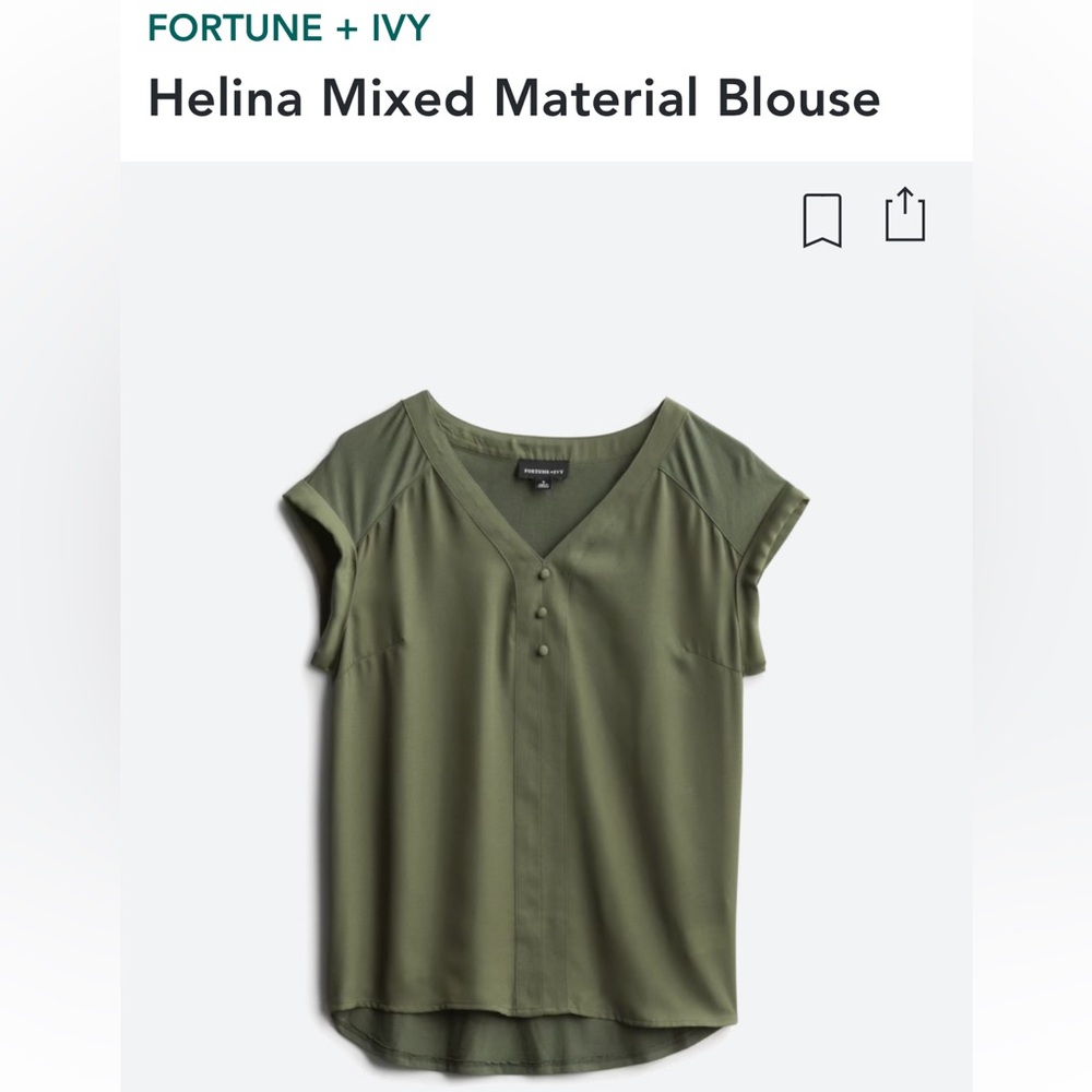 Fortune and Ivy Green Blouse
